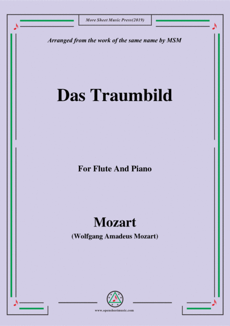 Mozart Das Traumbild For Flute And Piano Sheet Music