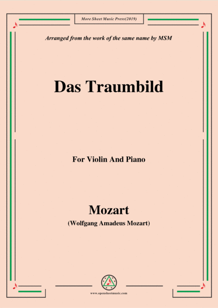 Free Sheet Music Mozart Das Traumbild For Violin And Piano