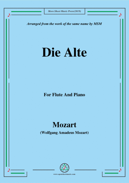 Free Sheet Music Mozart Die Alte For Flute And Piano