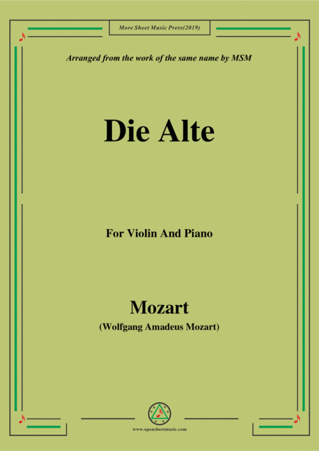 Mozart Die Alte For Violino And Piano Sheet Music