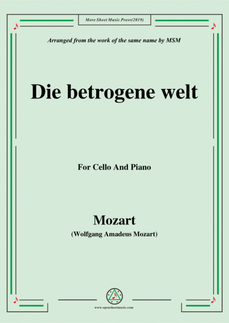 Free Sheet Music Mozart Die Betrogene Welt For Cello And Piano