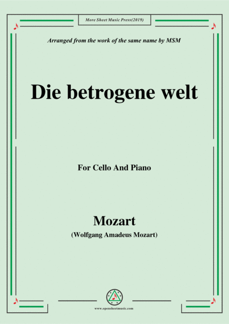 Mozart Die Betrogene Welt For Cello And Piano Sheet Music