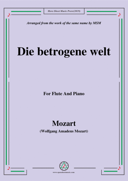 Mozart Die Betrogene Welt For Flute And Piano Sheet Music