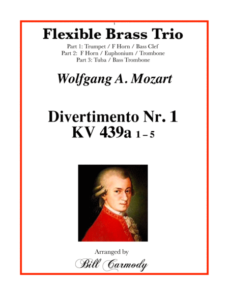 Free Sheet Music Mozart Divertimento Nr 1 K 439a Flexible Brass Tro