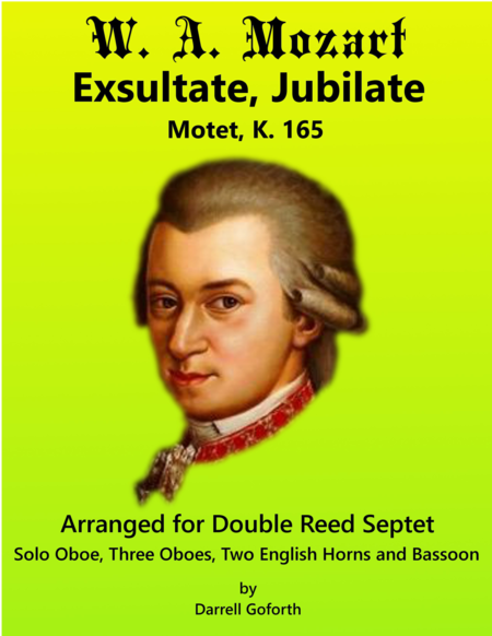 Mozart Exsultate Jubilate For Double Reed Septet Sheet Music