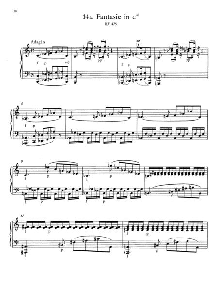 Mozart Fantasy No 4 In C Minor K 475 Full Complete Version Sheet Music