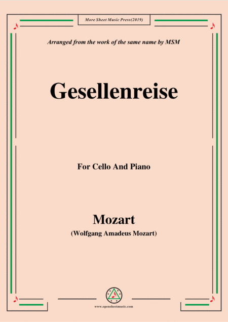 Mozart Gesellenreise For Cello And Piano Sheet Music