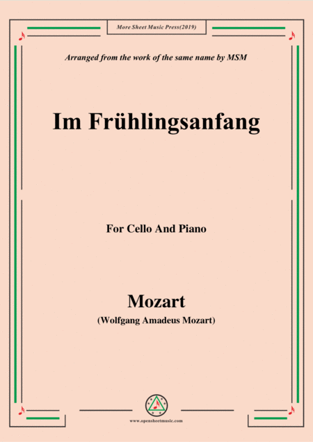 Mozart Im Frhlingsanfang For Cello And Piano Sheet Music