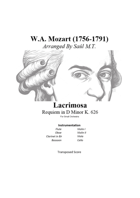 Mozart Lacrimosa For Small Orchestra Sheet Music