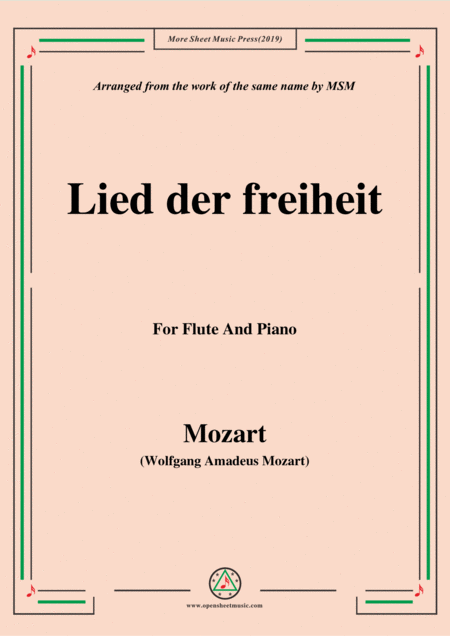 Mozart Lied Der Freiheit For Flute And Piano Sheet Music