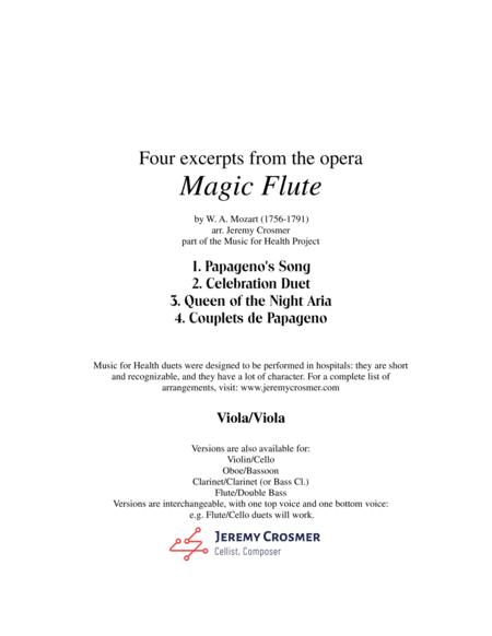 Mozart Magic Flute Selections Music For Health Duet For 2 Violas Sheet Music