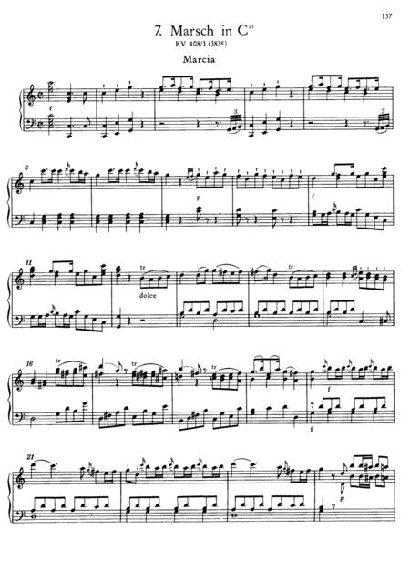 Free Sheet Music Mozart March In C Major K408 1 Full Complete Version