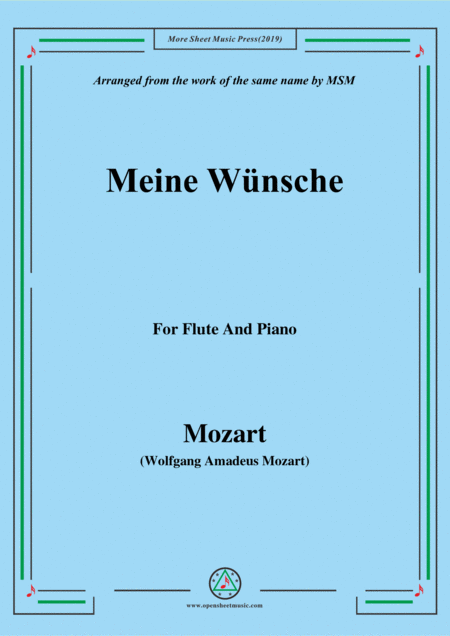 Mozart Meine Wnsche For Flute And Piano Sheet Music