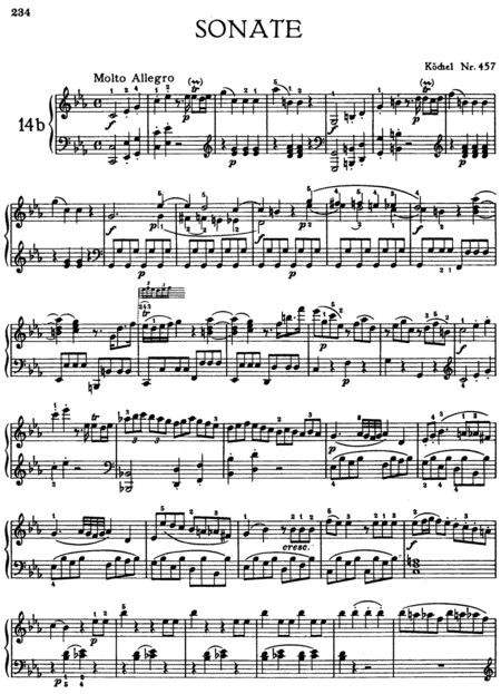 Mozart Piano Sonata No 14 In C Minor K457 Full Original Complete Version Sheet Music