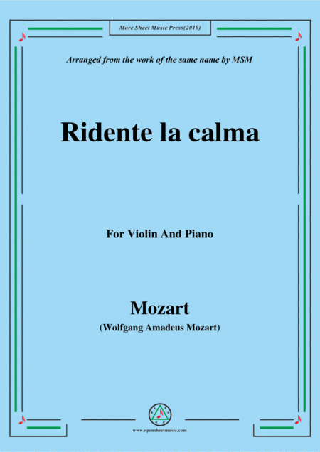 Mozart Ridente La Calma For Violin And Piano Sheet Music