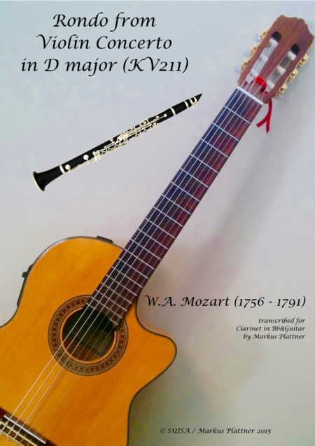 Mozart Rondo For Bb Clarinet And Guitar Sheet Music