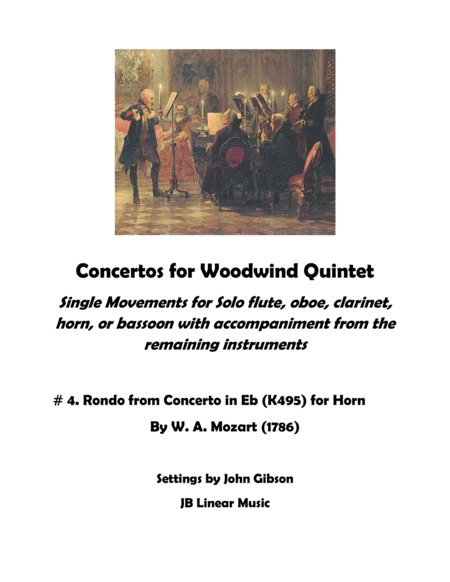 Mozart Rondo From Concerto In Eb For Horn With Wind Quintet Sheet Music