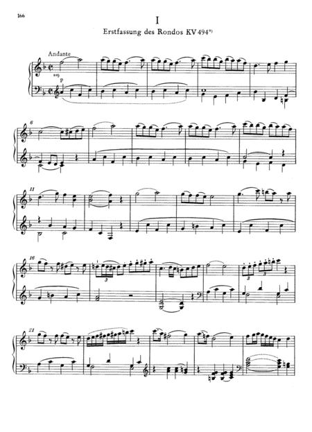 Mozart Rondo No 2 In F Major K 494 Full Complete Version Sheet Music