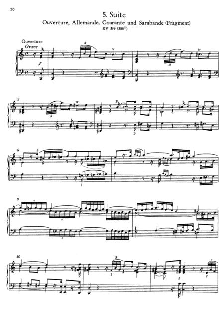 Mozart Suite In C Major K 399 Full Complete Version Sheet Music