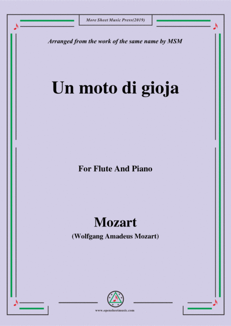 Free Sheet Music Mozart Un Moto Di Gioja For Flute And Piano