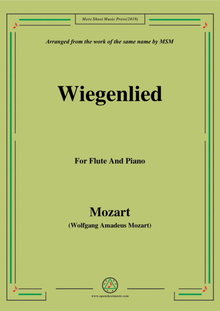 Free Sheet Music Mozart Wiegenlied For Flute And Piano