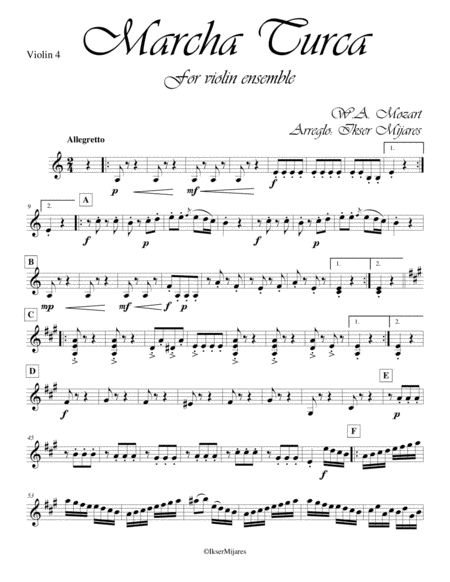 Free Sheet Music Mozarts Turka March