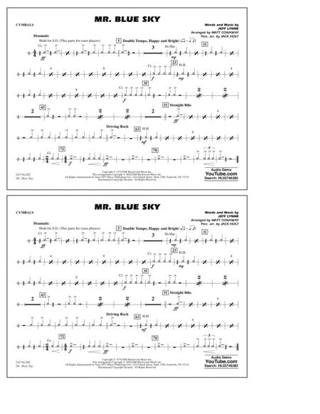 Mr Blue Sky Arr Matt Conaway Cymbals Sheet Music