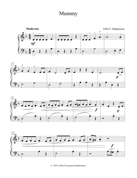 Mummy Ez Halloween Piano Solo Sheet Music