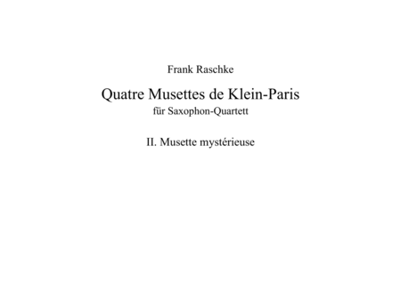 Free Sheet Music Musette Mystrieuse For Saxophone Quartet