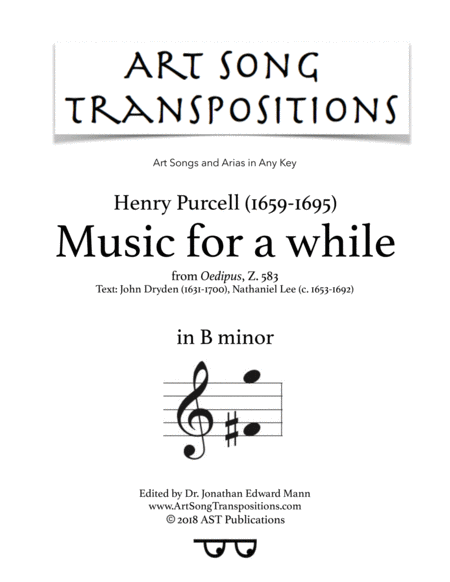 Music For A While B Minor Sheet Music