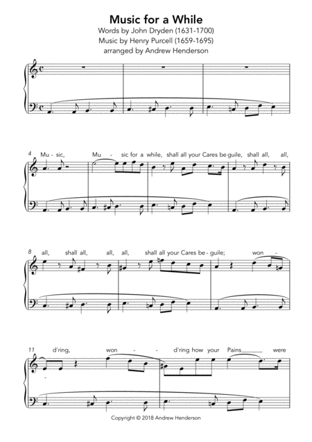 Free Sheet Music Music For A While Easy Piano