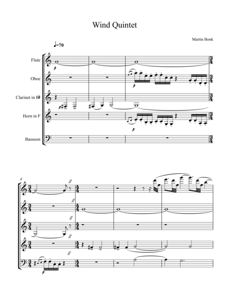 Music For Wind Quintet Sheet Music