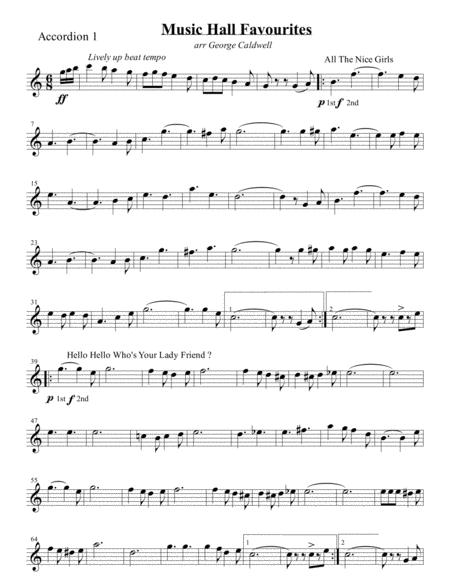 Free Sheet Music Music Hall Favourites