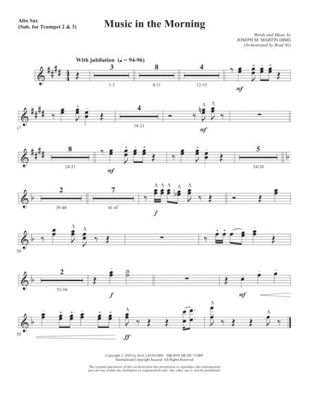 Free Sheet Music Music In The Morning Alto Sax Sub Trumpet 2 3