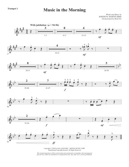 Free Sheet Music Music In The Morning Bb Trumpet 1