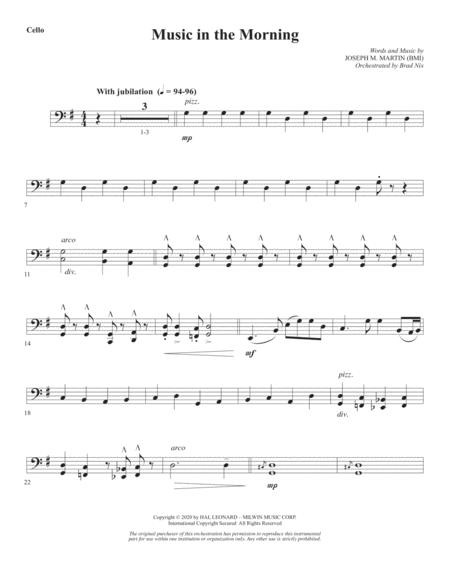 Free Sheet Music Music In The Morning Cello