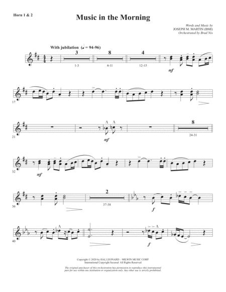 Free Sheet Music Music In The Morning F Horn 1 2