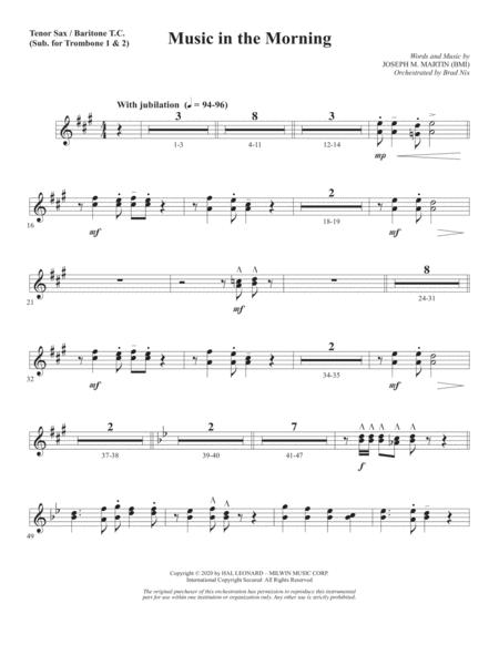 Free Sheet Music Music In The Morning Tenor Sax Baritc Sub Tbn 1 2