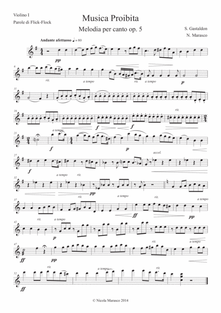 Free Sheet Music Musica Proibita Orchestral Parts Set