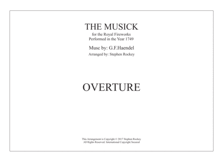 Musick For The Royal Fireworks Overture Sheet Music