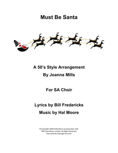 Must Be Santa A 50s Style Arrangement For Sa Choir Sheet Music