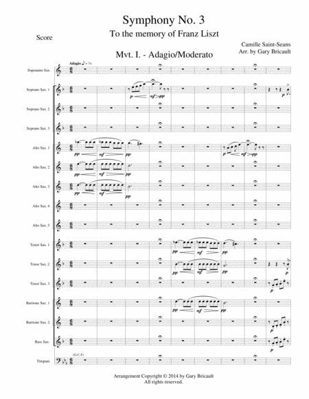 Mvt Ia Adagio Moderato From Symphony No 3 Sheet Music