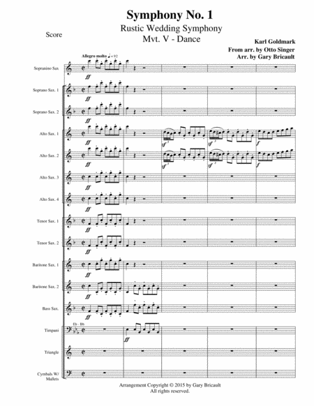 Mvt V From Symphony No 1 Rustic Wedding Symphony Sheet Music