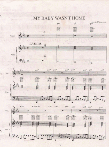 My Baby Wasnt Home Sheet Music