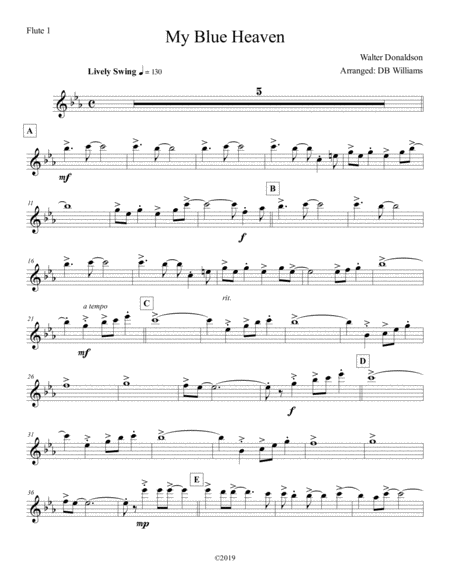 My Blue Heaven Flute 1 Sheet Music