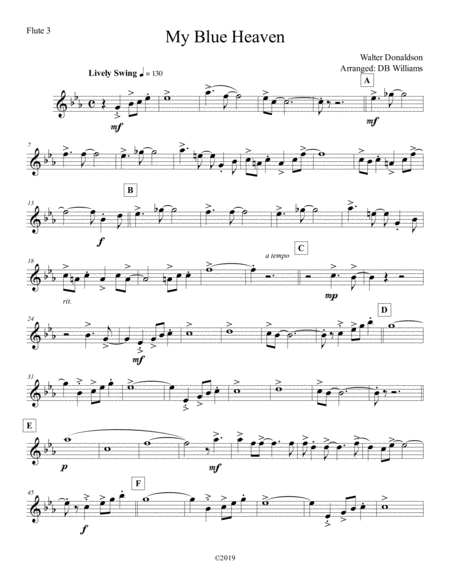 My Blue Heaven Flute 3 Sheet Music