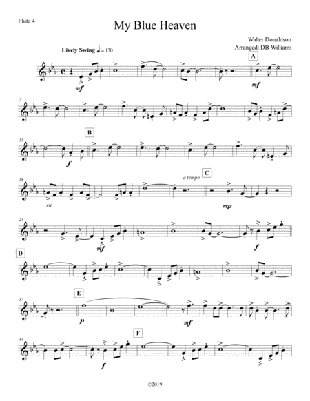 Free Sheet Music My Blue Heaven Flute 4