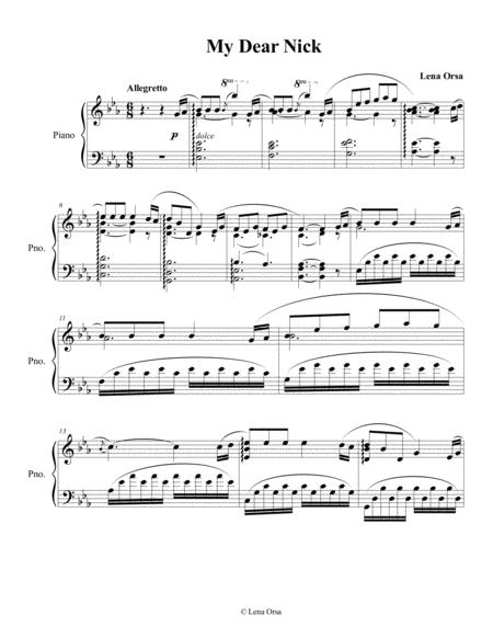 My Dear Nick Sheet Music