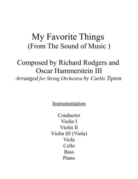 My Favorite Things For String Orchestra Sheet Music