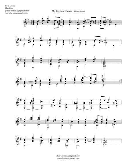 My Favorite Things Jazz Guitar Chord Solo Sheet Music